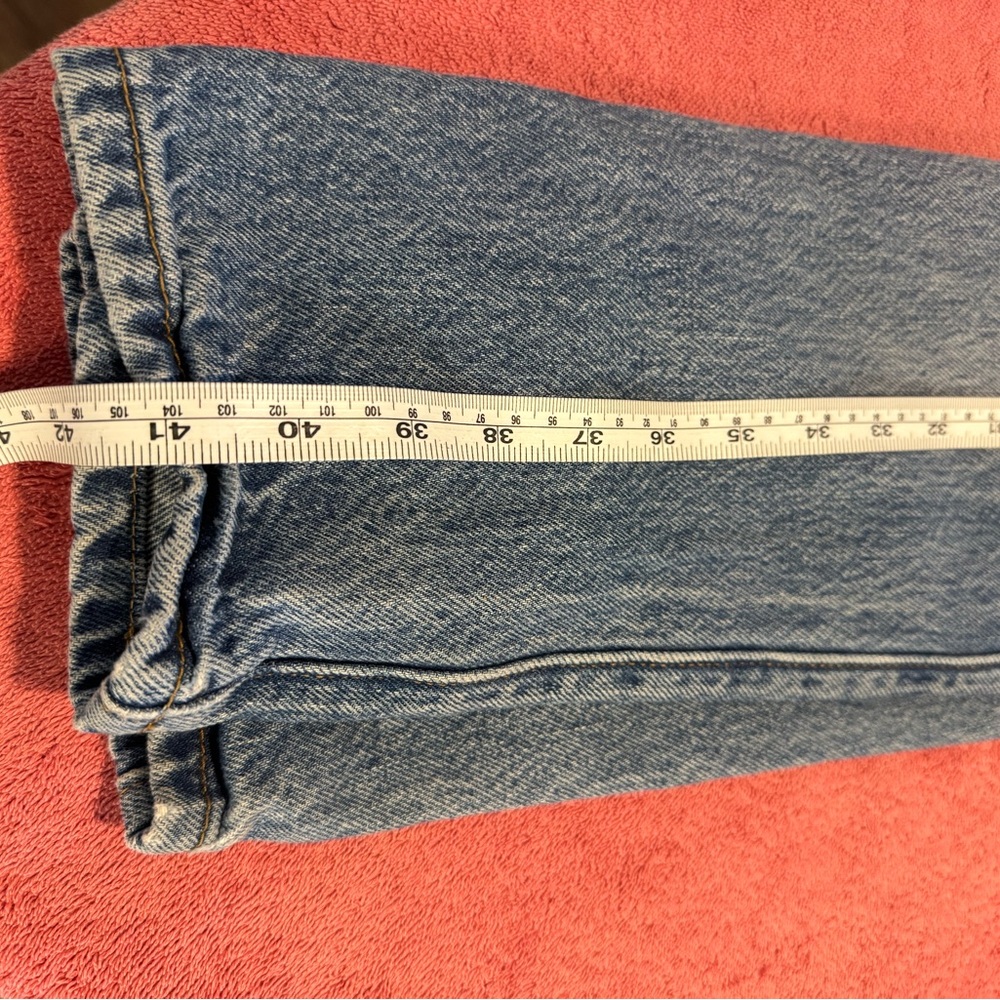 Slim Straight Distressed Light Blue Men's Jeans - Picture 12 of 16